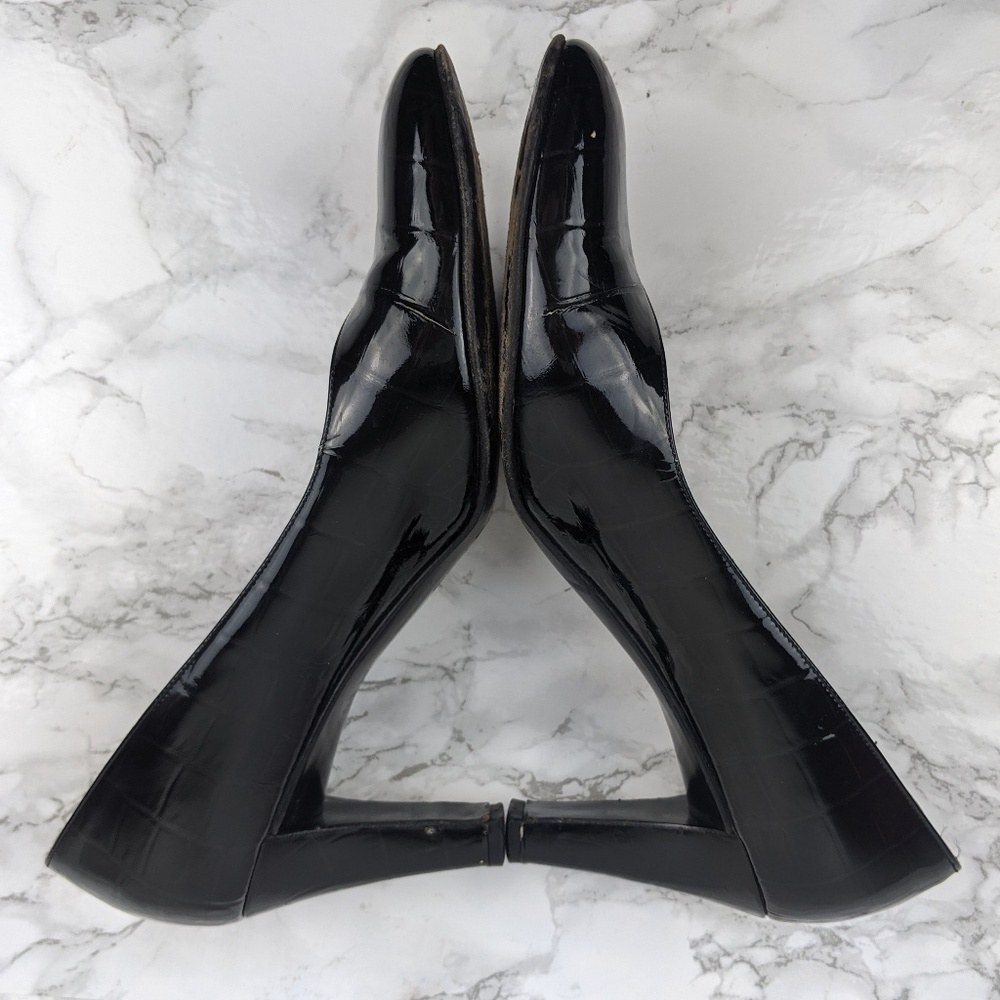 Salvatore Ferragamo Black Patent Leather Heels - Picture 7 of 8